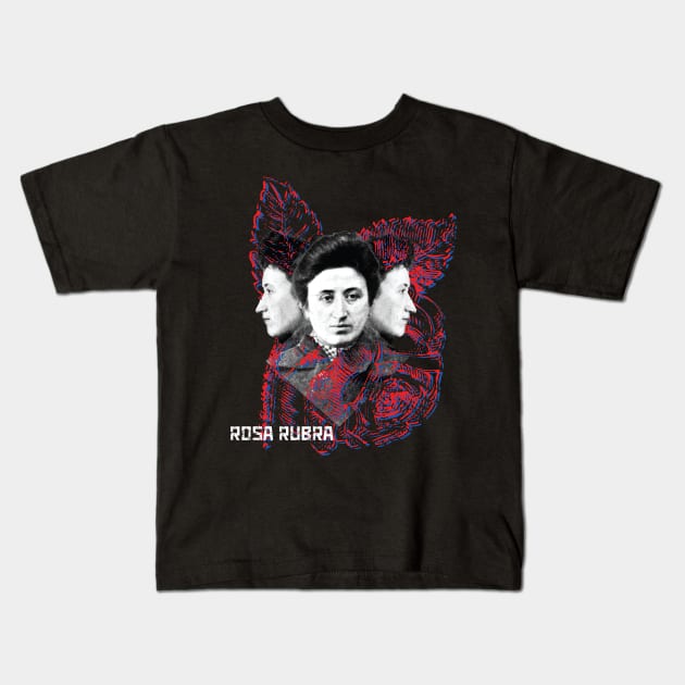 Rosa Rubra 3D dark Kids T-Shirt by Anthraey